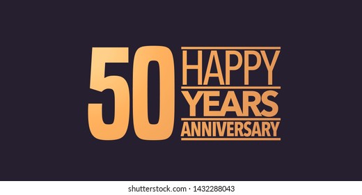 50 years anniversary vector icon, symbol, logo. Graphic background or card for 50th anniversary birthday celebration 