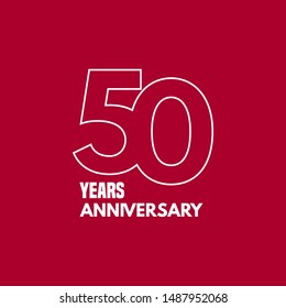 50 years anniversary vector icon,  logo. Graphic design element with number and text composition for 50th anniversary 
