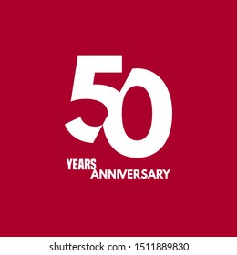50 years anniversary vector icon, logo. Design element with composition of digit and text for 50th anniversary 