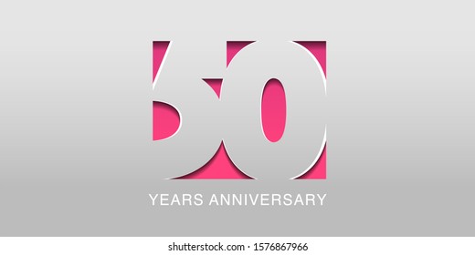 50 years anniversary vector icon, symbol, logo. Graphic background or card in modern style for 50th anniversary birthday celebration 