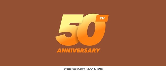 50 years anniversary vector icon, logo. Graphic design element with golden number on isolated background for 50th anniversary