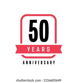 50 years anniversary vector icon, logo. Graphic design element with number and text composition for 50th anniversary. Suitable for card or packaging