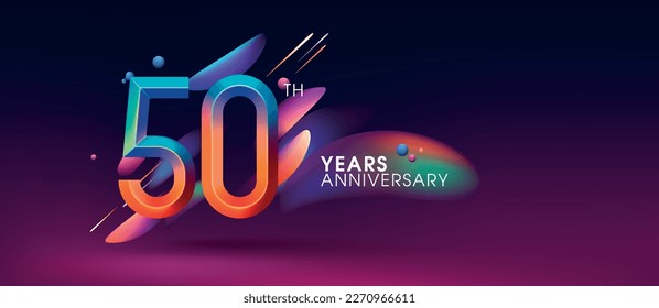 50 years anniversary vector icon, logo. Design element with modern graphic style number for 50th anniversary