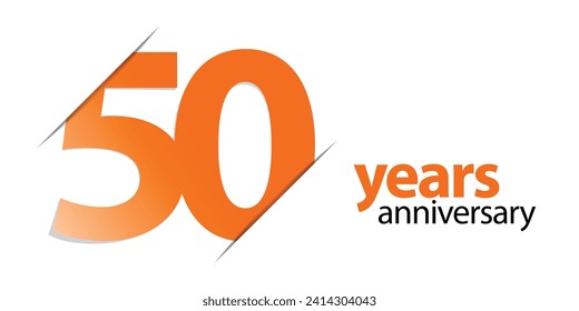 50 years anniversary vector icon, logo. Graphic design element with number and text composition for 50th anniversary. Suitable for card or packaging