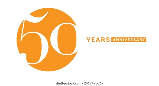 50 Jahre Jubiläum Vektorsymbol, Logo. Einzigartiges elegantes Design mit einer Nummer für 50-jährige Geburtstagskarte oder Symbol