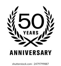 50 years anniversary vector icon, logo. Design element with graphic sign and number for 50th anniversary