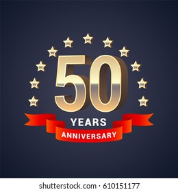 50 years anniversary vector icon,  logo