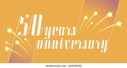 50 years anniversary vector icon,  logo. Graphic design element or banner for 50th anniversary