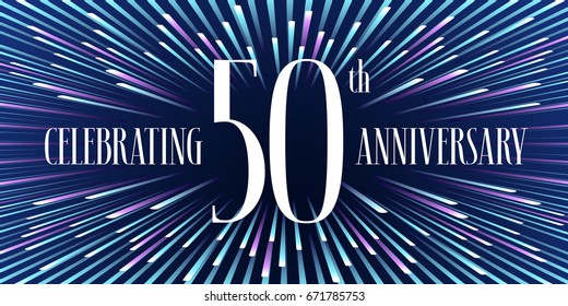 50 years anniversary vector icon,  banner. Graphic design element or logo with abstract background for 50th anniversary