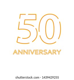 50 years anniversary vector, style  for celebration, logo template