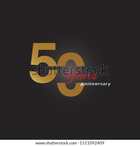 50 years anniversary vector, style for celebration, logo template