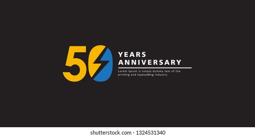 50 Years Anniversary Vector Template Design Illustration.