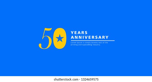 50 Years Anniversary Vector Template Design Illustration.