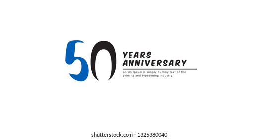 50 Years Anniversary Vector Template Design Illustration.