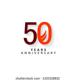 50 Years Anniversary Vector Template Design Illustration, flat design with shadows