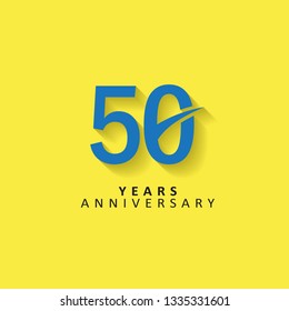 50 Years Anniversary Vector Template Design Illustration, flat design with shadows