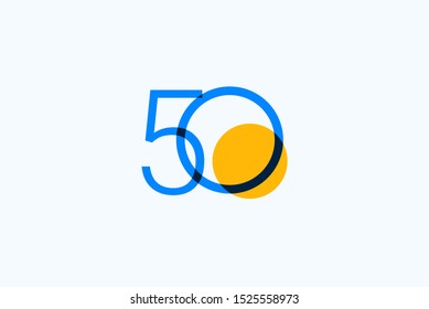 50 years anniversary vector template. Design for celebration, greeting cards or print.