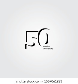 50 Years Anniversary Vector Template Design Illustration