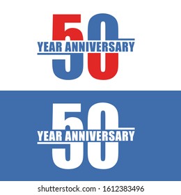 50 Years Anniversary Vector Template Design Illustration