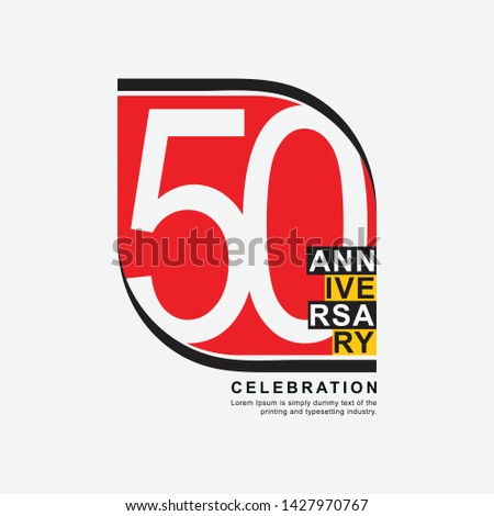50 Years Anniversary Vector Template Design Illustration.