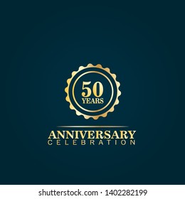 50 years celebration logo. golden 50th anniversary logo.designed for celebration card, greeting card and invitation card
