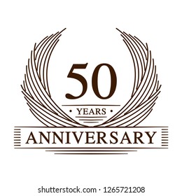 50 years design template. 50th anniversary. Vector and illustration.