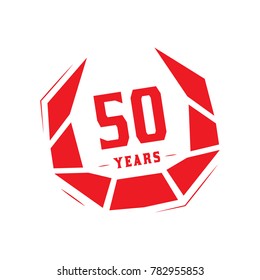 50 years design template. Anniversary vector and illustration template.