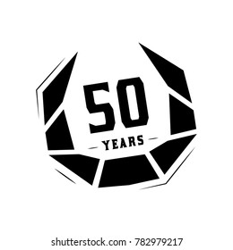 50 years design template. Anniversary vector and illustration template.
