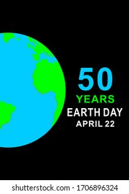 50 Years Earth Day. vector illustration