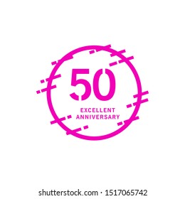 50 Years Excellent Anniversary Vector Template Design illustration