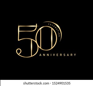 50 Years Gold Anniversary Celebration Simple Stock Vector (Royalty Free ...