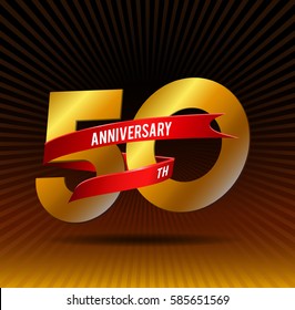 50 years gold anniversary celebration logotype 