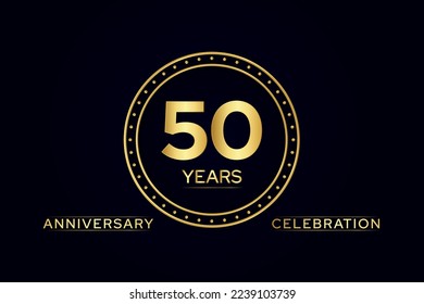 50 years golden anniversary celebration Vector element