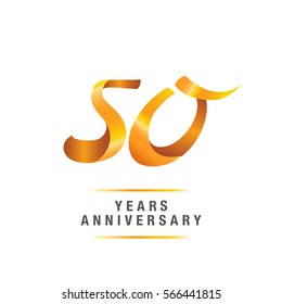 50 years golden anniversary celebration logo , isolated on white background