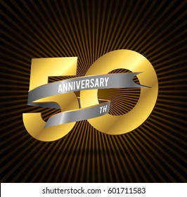 50 Years golden Anniversary Celebration Design. vector logo template