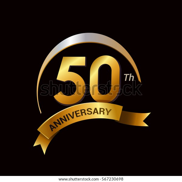 50 Years Golden Anniversary Logo Celebration Stock Vector (Royalty Free ...