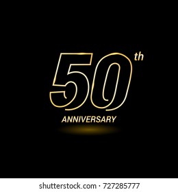 50  Years Golden Line Anniversary Celebration Logo Design