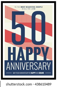 50 Years Happy Anniversary (Vector Illustration Poster Design)