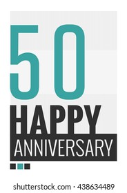 50 Years Happy Anniversary (Vector Illustration Poster Design)