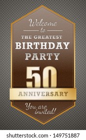 50 Years  Happy Birthday Party Card