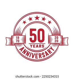 50 years logo design template. 50th anniversary vector and illustration.