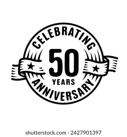 50 years logo design template. 50th anniversary vector and illustration.