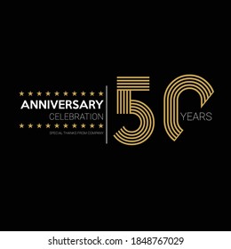 50 years old celebrating logo. happy anniversary 50th. Greetings celebrates.