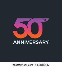 50 years old celebrating. Template number 50th with simple eagle