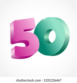 50 Th Years Old Congrats Isolated Stock Vector (Royalty Free ...