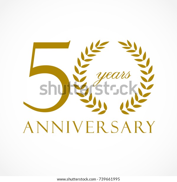 50 Years Old Luxurious Logotype Congratulating Stock Vector (Royalty ...