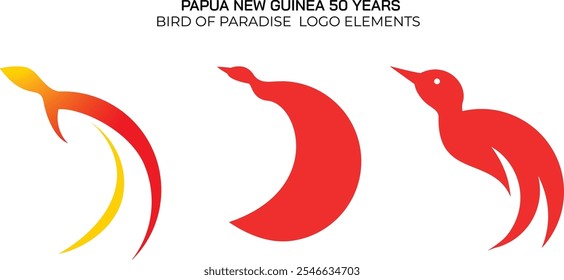 50 anos de Papa New Guinea_Bird of Paradise elementos do logotipo Pack_2