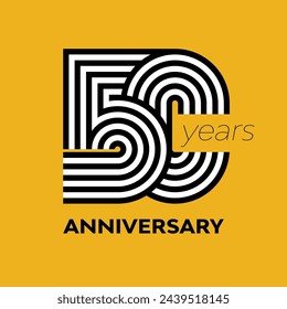 50 years retro anniversary vector template template template design illustration