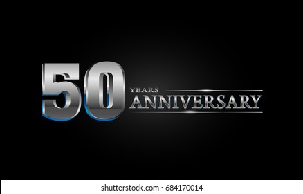 50 Years silver anniversary celebration logo, anniversary for celebration, birthday, wedding and party