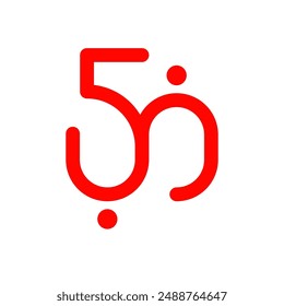 50 years togetherness human connection logo vector eps